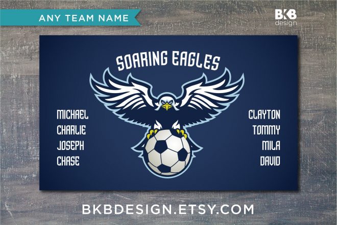 Vinyl Soccer Team Banner, Eagles