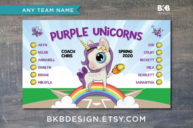 Unicorns – Softball Banner