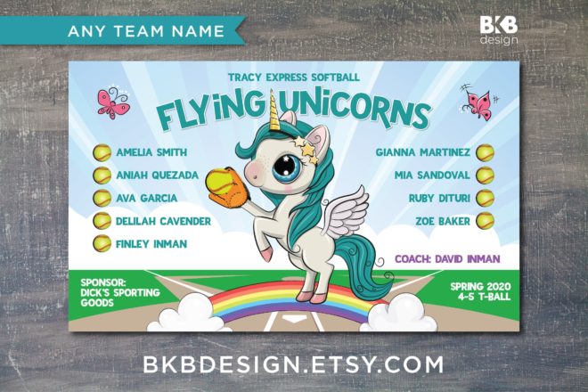 Unicorns – Softball Banner